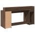 Escritorio con LED madera ingeniería marrón roble 160x55x91