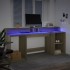 Escritorio con LED madera ingeniería roble Sonoma 200x55x91