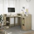 Escritorio con LED madera ingeniería roble Sonoma 130x130x91