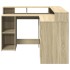 Escritorio con LED madera ingeniería roble Sonoma 130x130x91