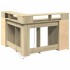 Escritorio con LED madera ingeniería roble Sonoma 130x130x91