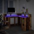 Escritorio con LED madera ingeniería envejecida 130x130x91