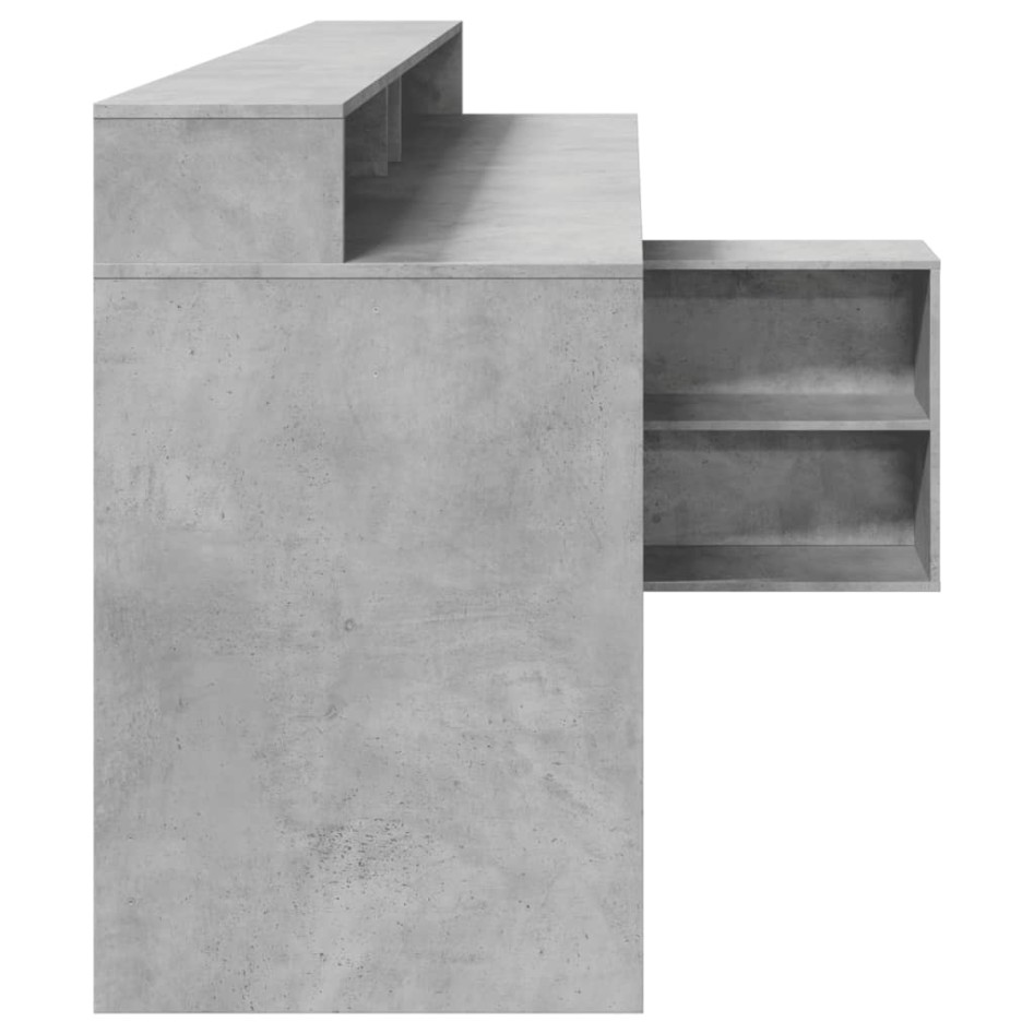 Escritorio con LED madera ingeniería gris hormigón