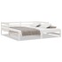Sofá cama extraíble sin colchón blanco 80x200