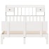 Cama con estantería sin colchón madera maciza blanca 140x190