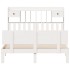 Cama con estantería sin colchón madera maciza blanca 140x200