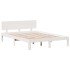 Cama con estantería sin colchón madera maciza blanca 140x200