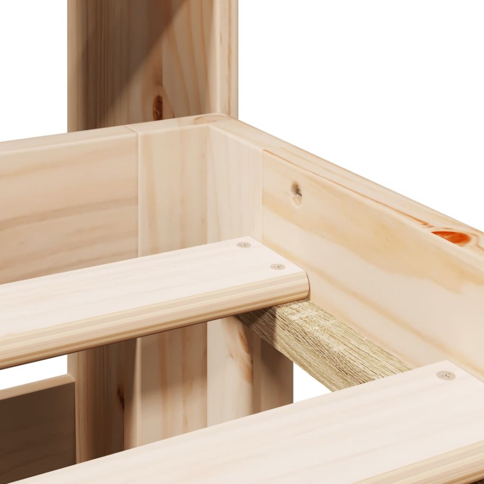 Cama con estantería sin colchón madera maciza de pino