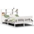 Cama con estantería sin colchón madera maciza blanca 150x200