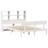 Cama con estantería sin colchón madera maciza blanca 150x200