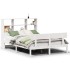 Cama con estantería sin colchón madera maciza blanca 160x200