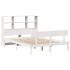 Cama con estantería sin colchón madera maciza blanca 160x200
