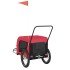 Remolque de bicicleta mascotas hierro tela Oxford rojo