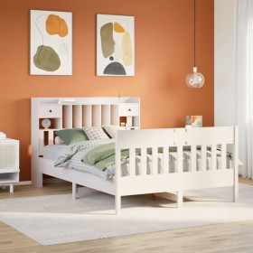 Estructura de cama sin colchón madera maciza de pino 160x200