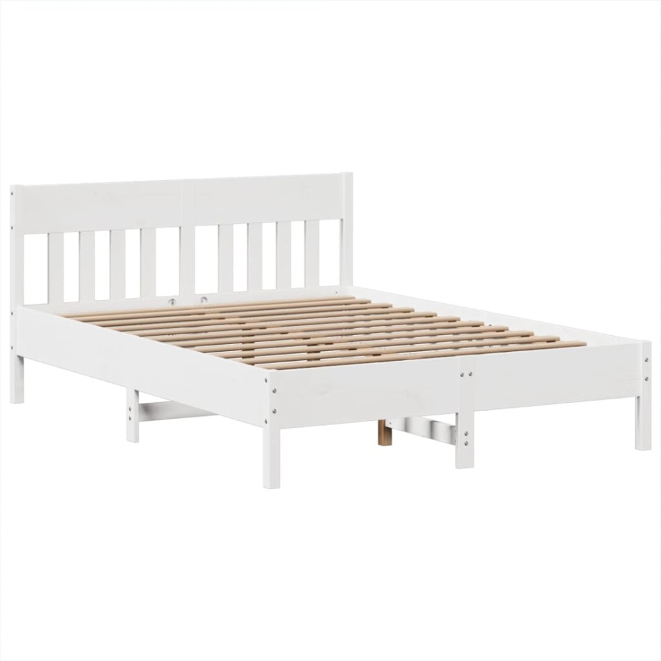 Estructura de cama sin colchón madera maciza de pino 160x200