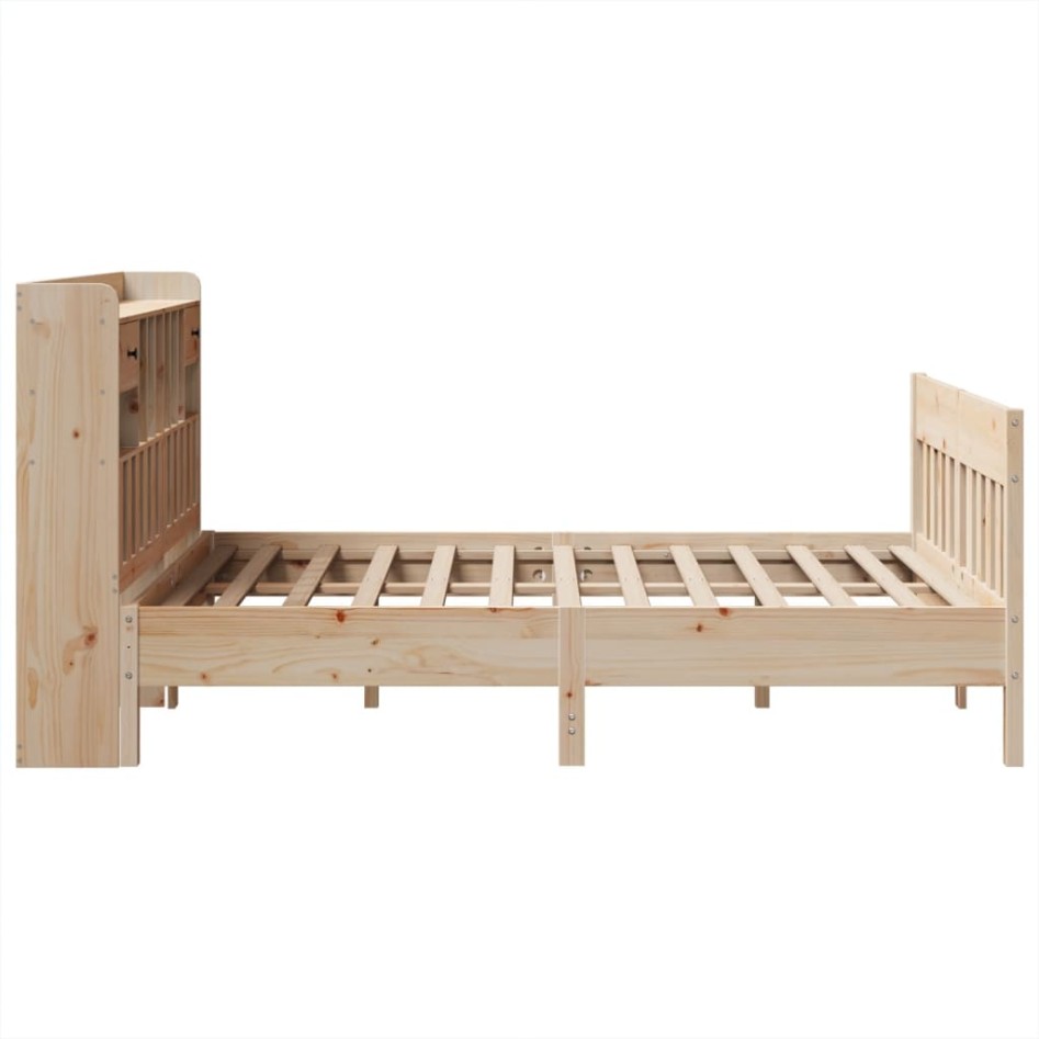 Estructura de cama sin colchón madera de pino blanca 140x200