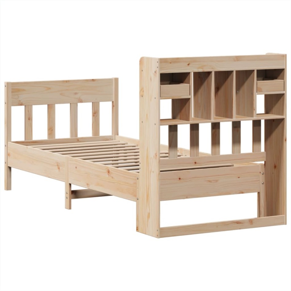Estructura de cama sin colchón madera maciza de pino 90x200