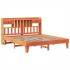 Cama sin colchón madera maciza de pino marrón cera 200x200