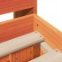 Cama sin colchón madera maciza de pino marrón cera 200x200
