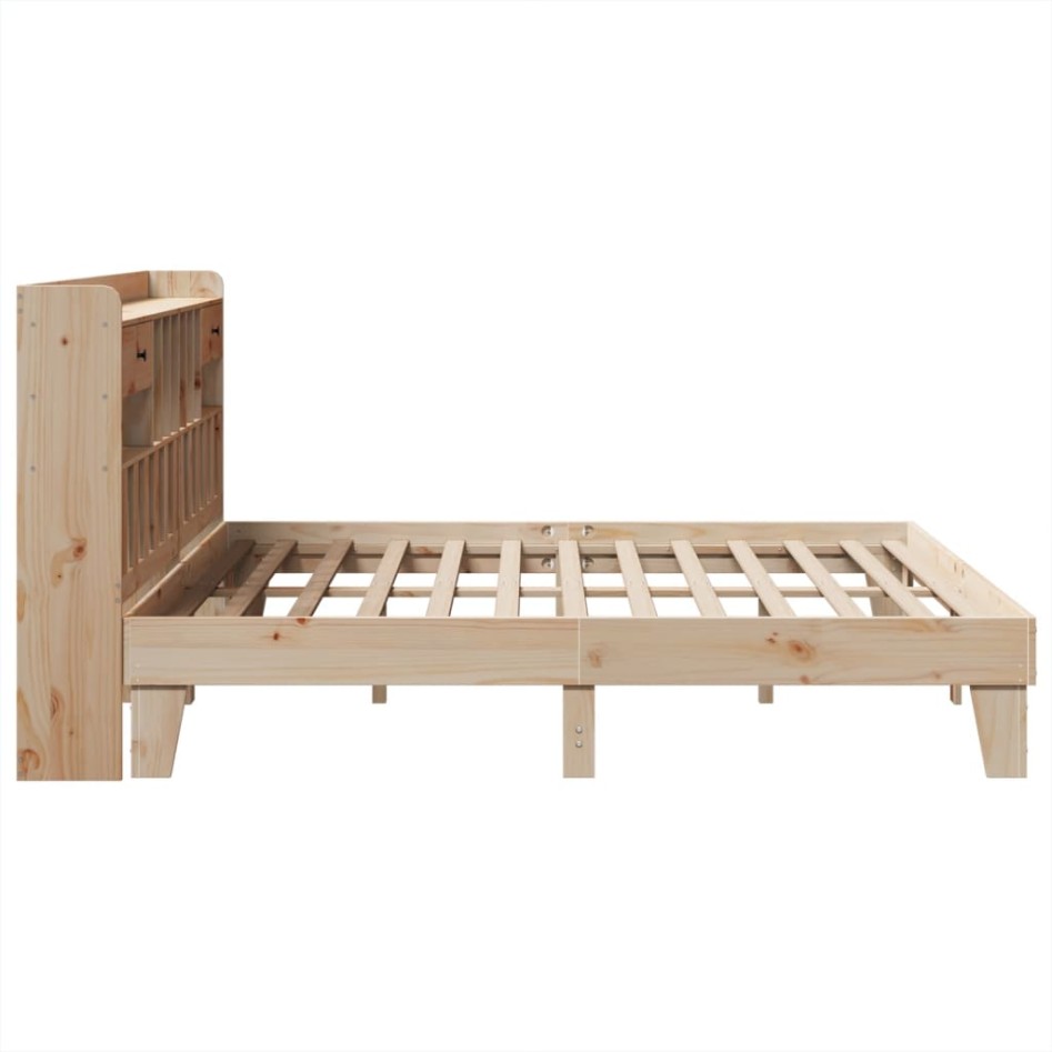 Estructura de cama sin colchón madera maciza de pino 200x200