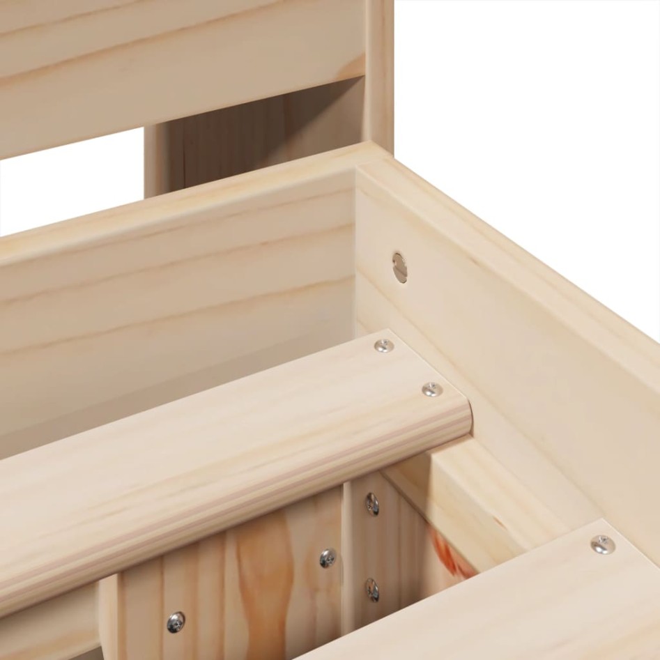 Estructura de cama sin colchón madera maciza de pino 200x200