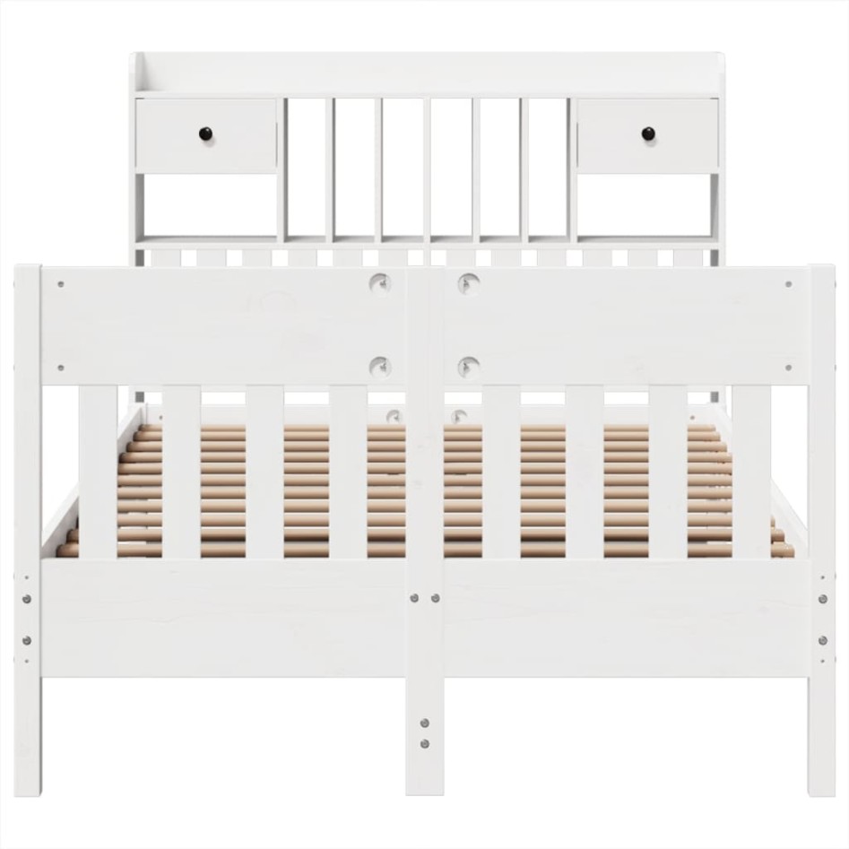 Estructura de cama sin colchón madera de pino blanco 135x190