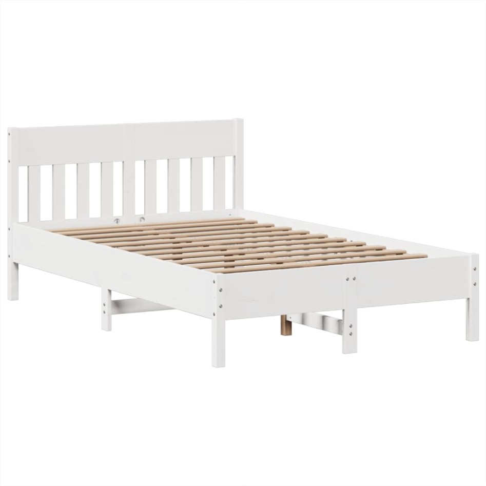 Estructura de cama sin colchón madera de pino blanco 135x190