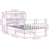 Estructura de cama sin colchón madera de pino blanco 135x190