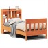 Estructura de cama sin colchón madera maciza marrón 90x190