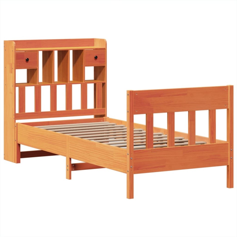 Estructura de cama sin colchón madera maciza marrón 90x190