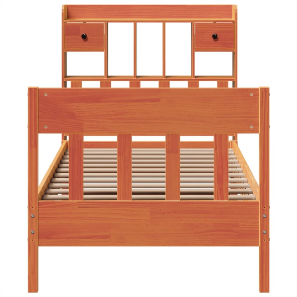 Estructura de cama sin colchón madera maciza marrón 90x190