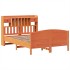 Cama con estantería sin colchón madera maciza marrón 160x200