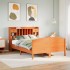 Cama con estantería sin colchón madera maciza marrón 140x200