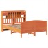 Cama con estantería sin colchón madera maciza marrón 140x200