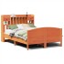 Cama con estantería sin colchón madera maciza marrón 140x190