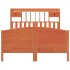 Cama con estantería sin colchón madera maciza marrón 140x190