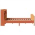 Cama con estantería sin colchón madera maciza marrón 140x190