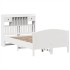 Cama con estantería sin colchón madera maciza blanca 135x190