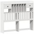 Cama con estantería sin colchón madera maciza blanca 135x190