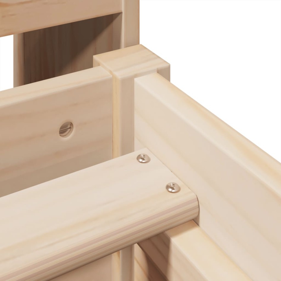 Cama con estantería sin colchón madera maciza de pino 90x190