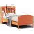Cama con estantería sin colchón madera maciza marrón 90x190