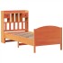 Cama con estantería sin colchón madera maciza marrón 90x190