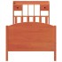 Cama con estantería sin colchón madera maciza marrón 90x190