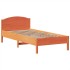 Cama con estantería sin colchón madera maciza marrón 90x190