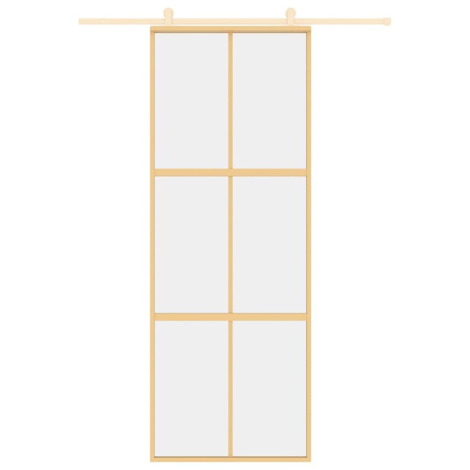 Puerta corredera dorada de vidrio ESG transparente y