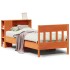 Cama con estantería sin colchón madera maciza marrón 75x190