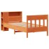 Cama con estantería sin colchón madera maciza marrón 75x190