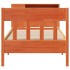 Cama con estantería sin colchón madera maciza marrón 75x190