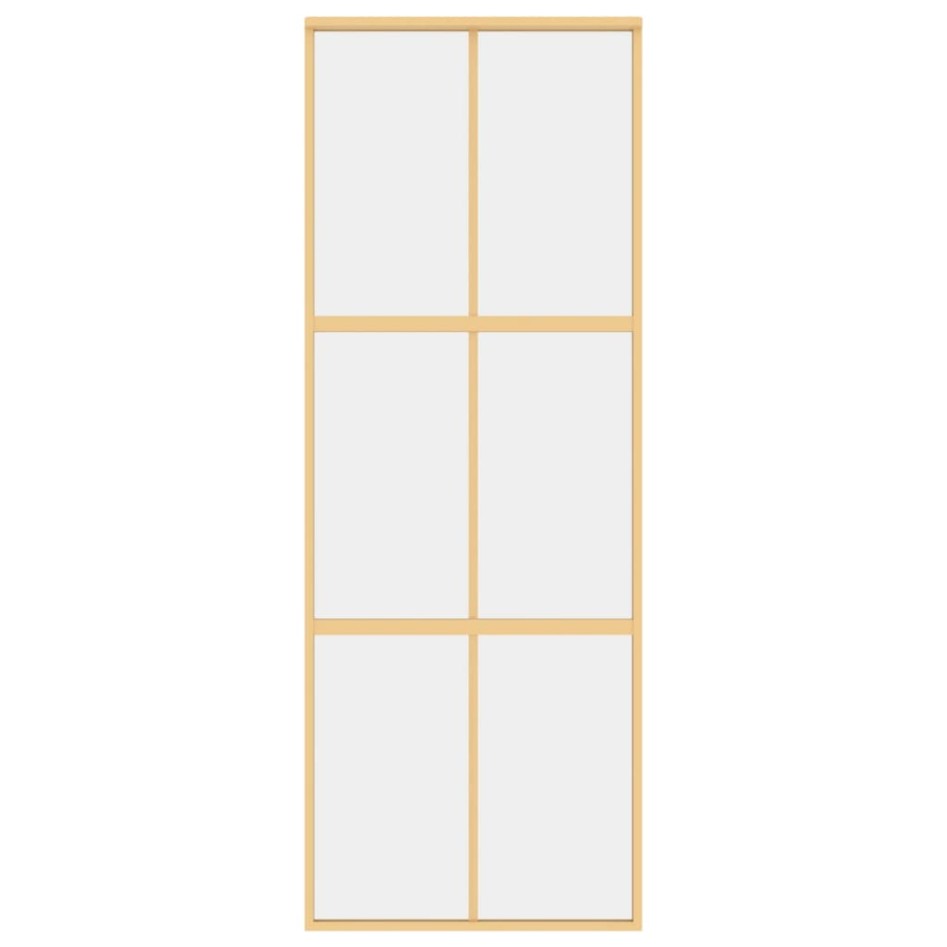 Puerta corredera dorada de vidrio ESG transparente y