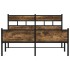 Estructura de cama sin colchón metal roble ahumado 160x200